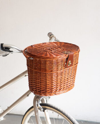 手工單車藤籃(附手抽) - 啡色